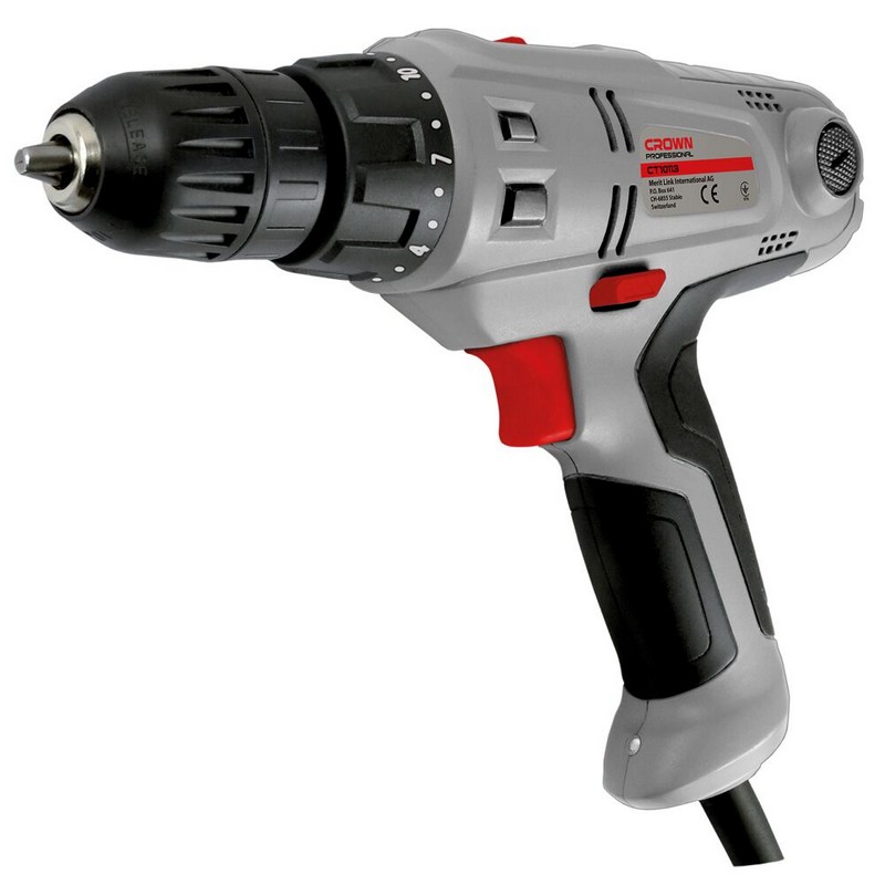 Дрель-шуруповерт сетевой CROWN CT10113, 280вт 22Нм 2-скор. БЗП10мм 1,5кг коробка