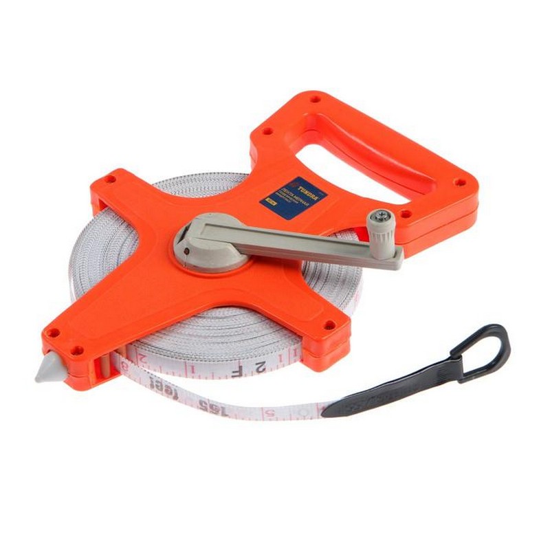 Рулетка мерная 50м фиберглас.лента открыт.корпус ТУНДРА  881738