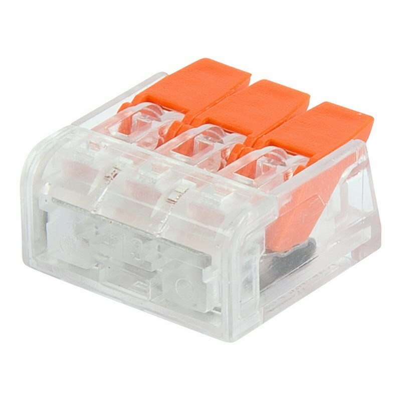 Клемма рычажная компактная 3х(0,14-4,0) REXANT 07-5203 (2шт)