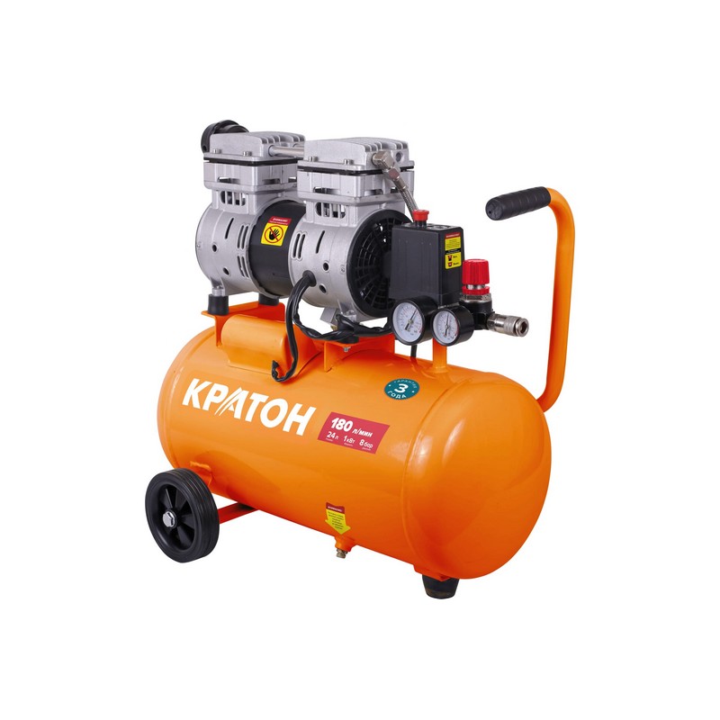 Компрессор безмасл. КРАТОН AC-180-24-OFS, 1000вт 24л 180л/мин 8бар