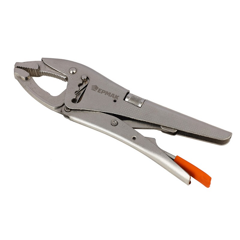 Зажим ручной с фиксатором 250мм изогнутые губки ЕРМАК 631-006