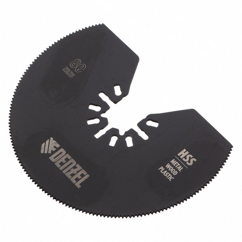 Насадка для МФИ полукруг. по металлу и дереву 80х1,2мм мелкий зуб HSS Denzel 782301