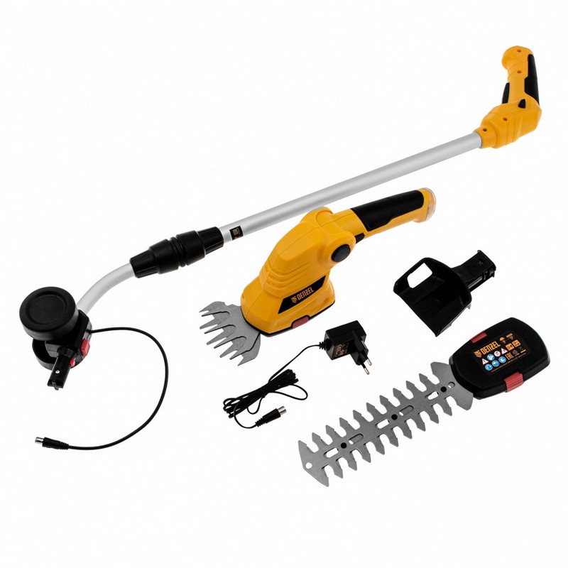 Ножницы-кусторез аккум. Denzel G801E, 7,2в 1,5Ач Li-Ion телескоп.штанга, 96815