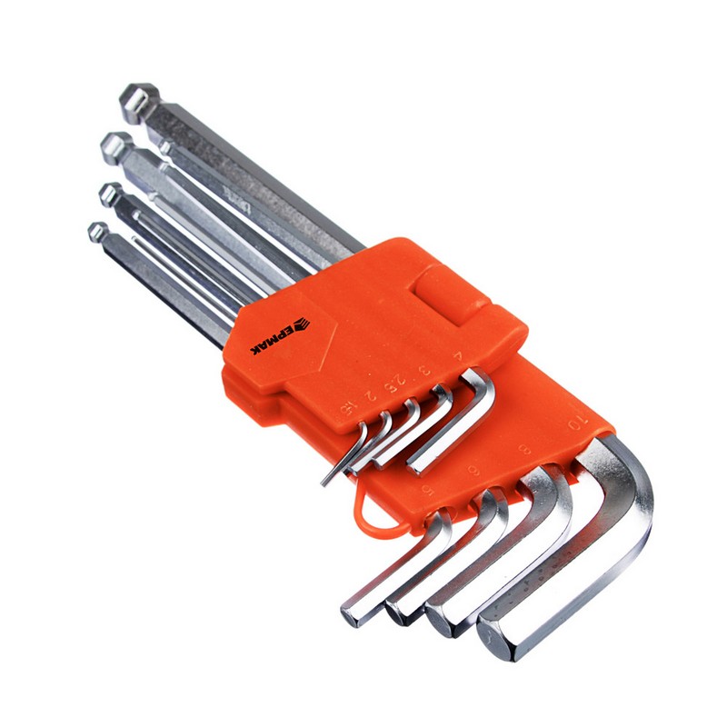 Набор ключей шестигран. 1,5-10мм (9шт) HEX+BallpointHex JF 2160A ЕРМАК 657-172