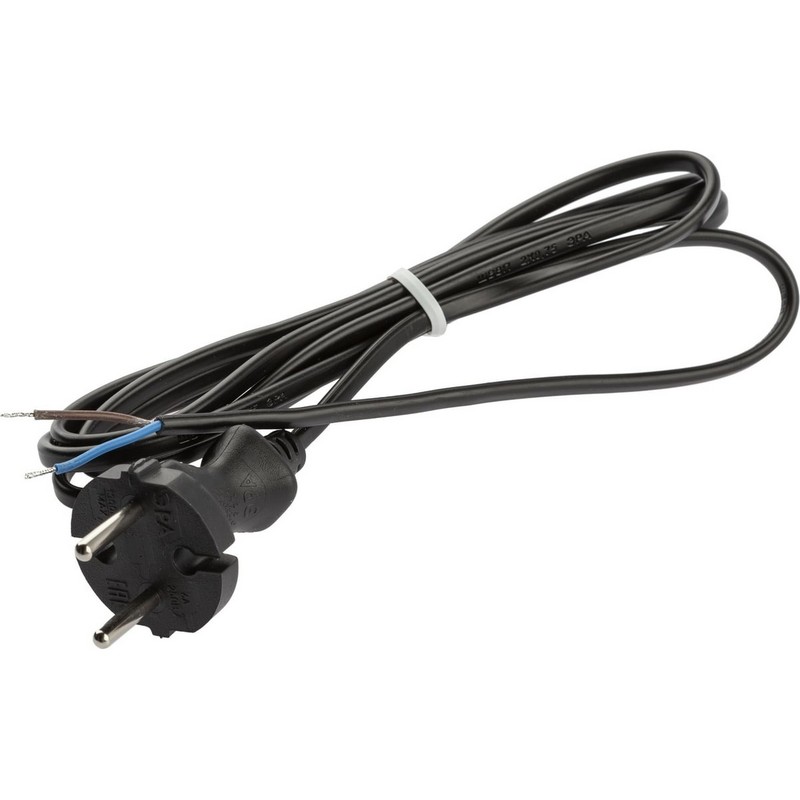 Шнур с вилкой 1,8м черный ШВВП 2х0,75