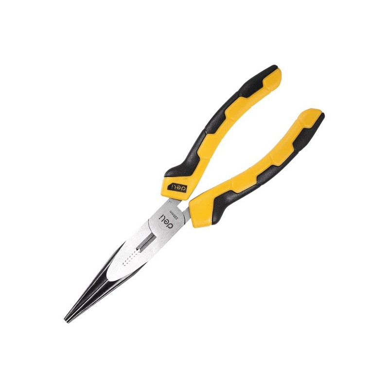 Тонкогубцы 200мм CrV двухкомп.ручки Deli DL2108