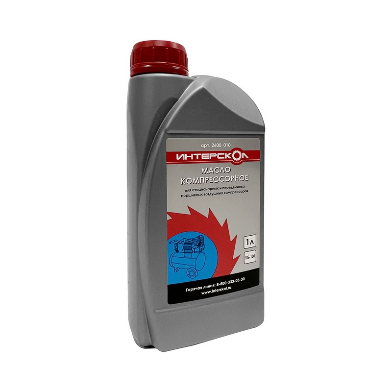 Масло для компрессоров 1л минеральное Интерскол КМ 100 Стандарт