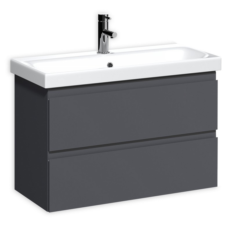 Тумба подвесная под умывальник "Classica 50" Graffo графит матовый В2 Домино DGr2110T