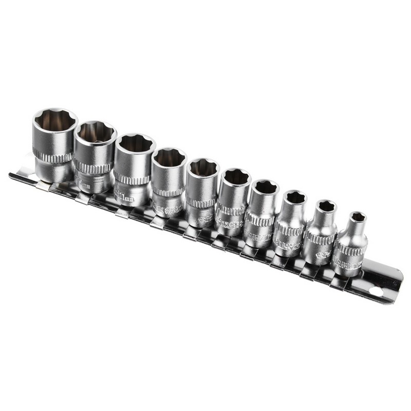 Набор головок шестигр. 1/4" (10шт) 4-13мм ЕРМАК 736-114