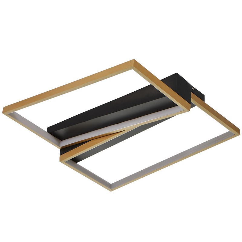 Люстра 2205/2 LED 44Вт 6000К черно-золотой 45х45х7 см BayerLux