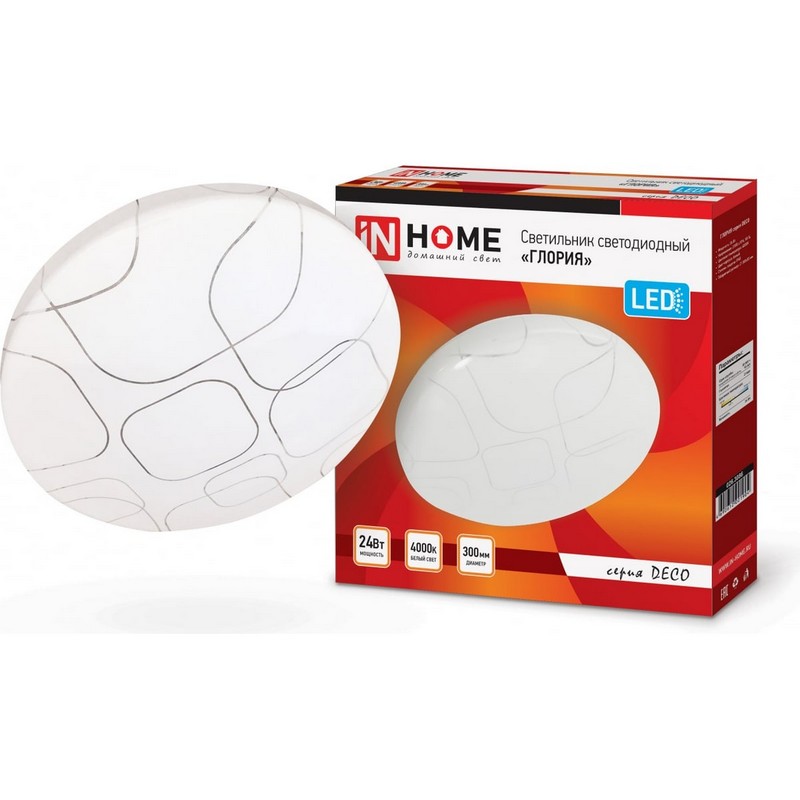Светильник светодиодный серии DECO ГЛОРИЯ 24вт 4000К 1560лм 300мм IN HOME