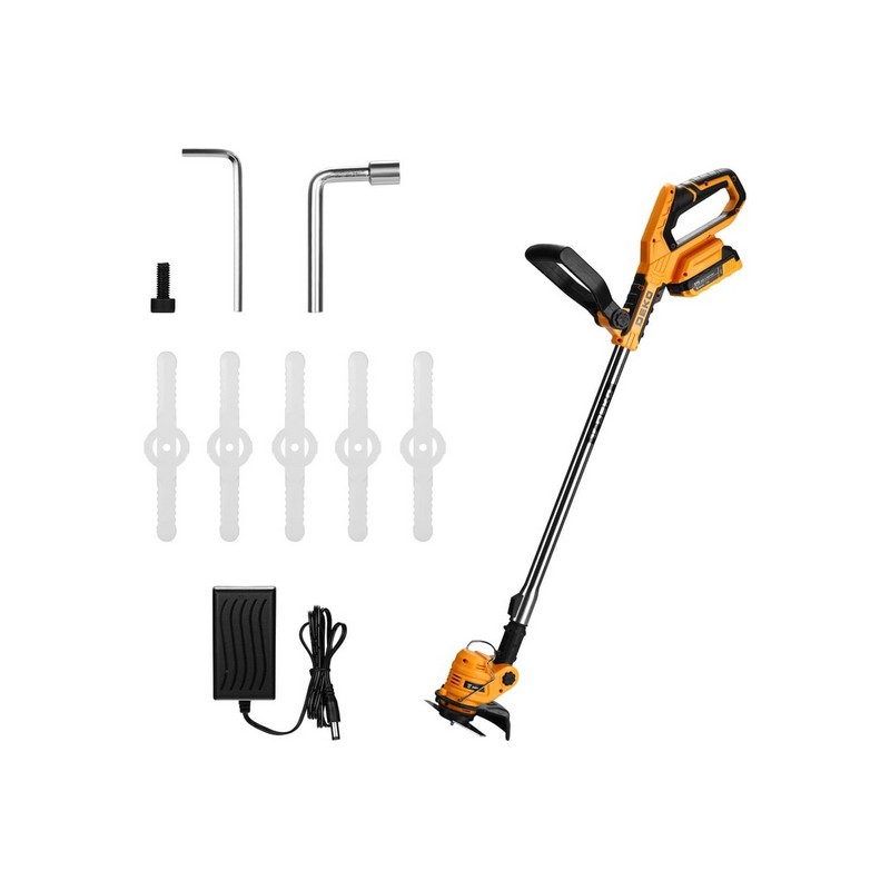 Триммер аккум. DEKO DKTR21, 21в 1х1,5Ач Li-Ion, ниж.двигатель