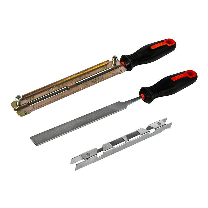 Набор для заточки цепи (напильники, 4,8мм, державка, калибр) DDE 648-229