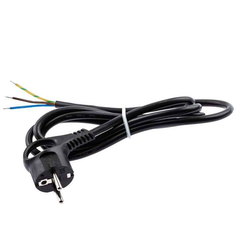 Шнур с вилкой 1,5м черный ПВС 3х1,5 ЭРА