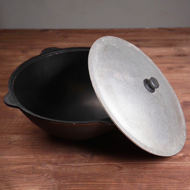 Казан чугунный 12л плоское дно, алюм.крышка 2737153