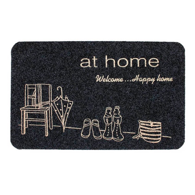 Коврик влаговпитывающий ВЕЛЮР УЮТНЫЙ ДОМ 50*80см черный