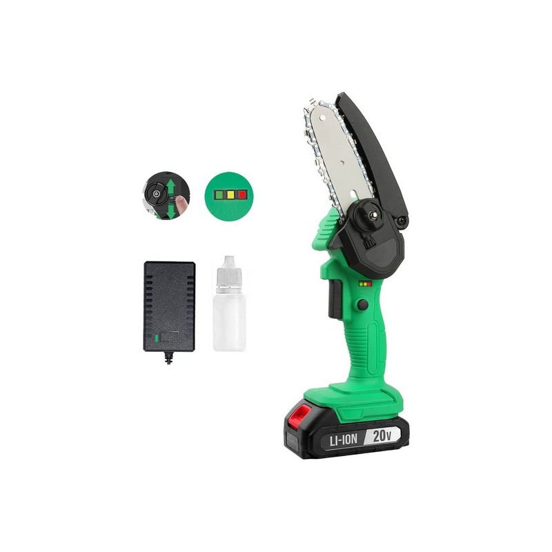 Пила цепная аккум. ZITREK GreenSaw 20, 20в 1х2Ач Li-ion 4"/10см 1/4"-1,1мм-28зв