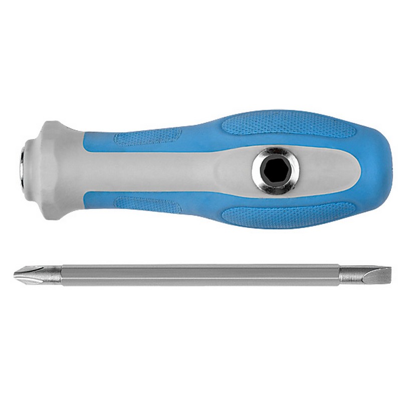 Отвертка комбинир. с переставным жалом PH2/SL6 прорезин.ручка MOS 56228М