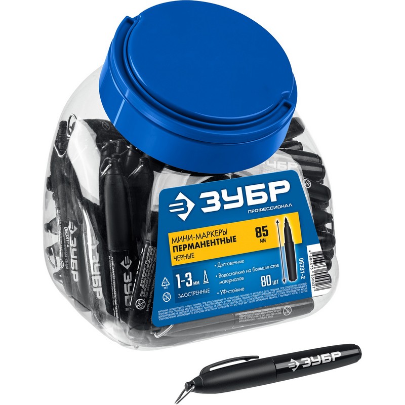 Маркер перманентный Мини-брелок черный 1-3мм ЗУБР (80)