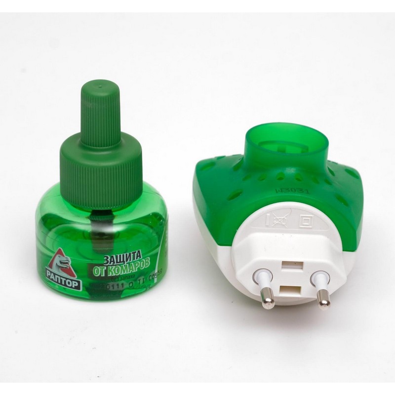 Комплект от комаров фумигатор+жидкость, 30 ночей, без запаха "Раптор"