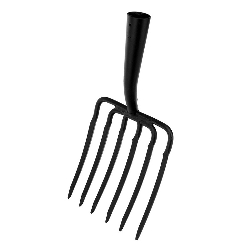 Вилы 6-рогие копальные 195х220мм кованые без черенка 63839