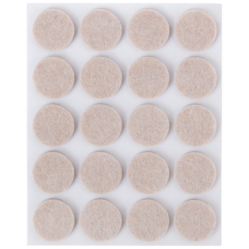 Подкладки под мебель самокл. (20шт) 17мм круглые, войлок
