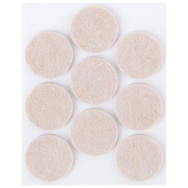 Подкладки под мебель самокл. (9шт) 25мм круглые, войлок