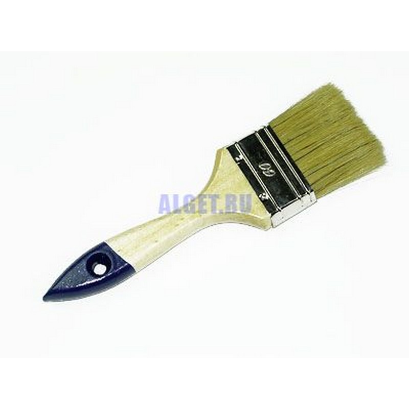 Кисть флейцевая, натур.светлая щетина 2 деревянная ручка (50 мм)