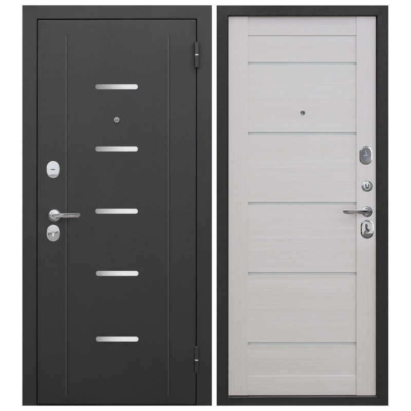 Дверь метал. GARDA МУАР 7,5 см Лиственница беж Царга 2050*860 правая 