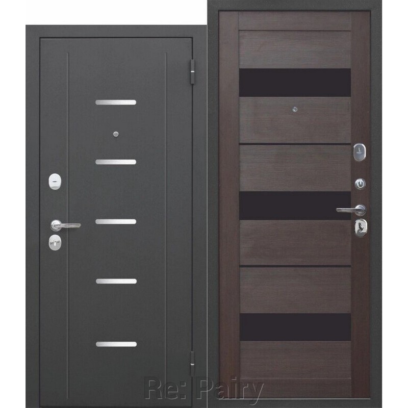 Дверь метал. GARDA МУАР 7,5 см Темный Кипарис Царга 2050*860 левая