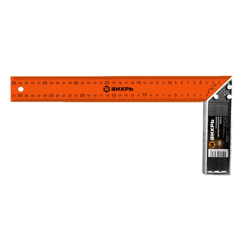 Угольник столярный 350мм метал. ВИХРЬ