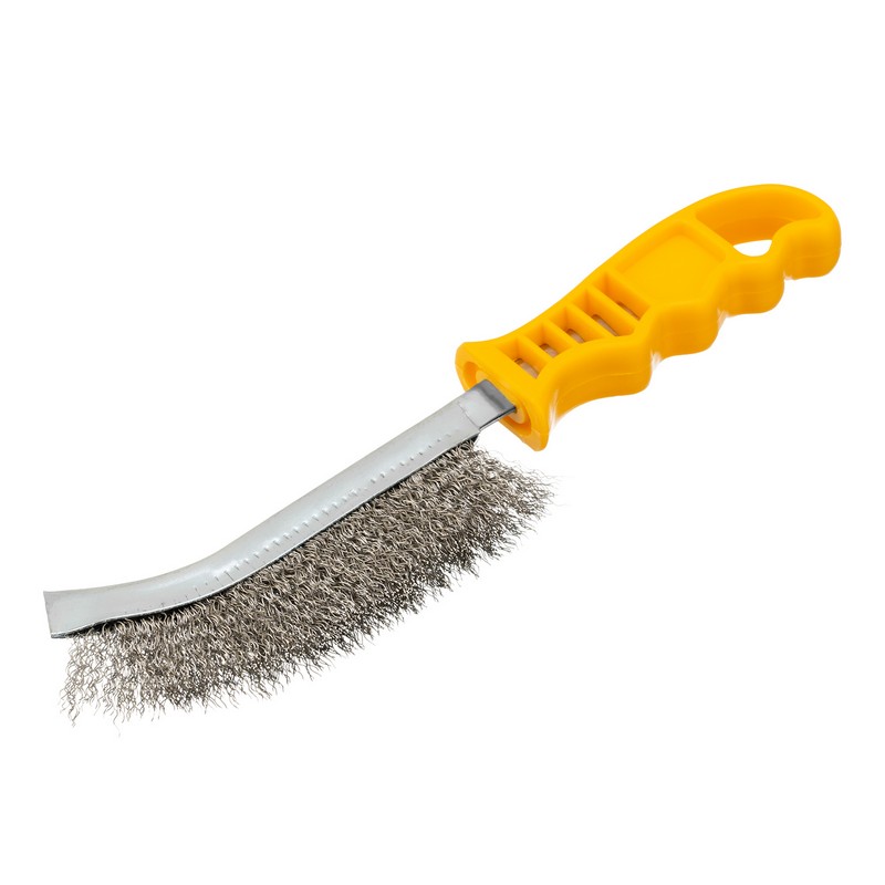 Кордщетка ручная метал. с пласт.ручкой, нержавеющая проволока DENZEL 748287