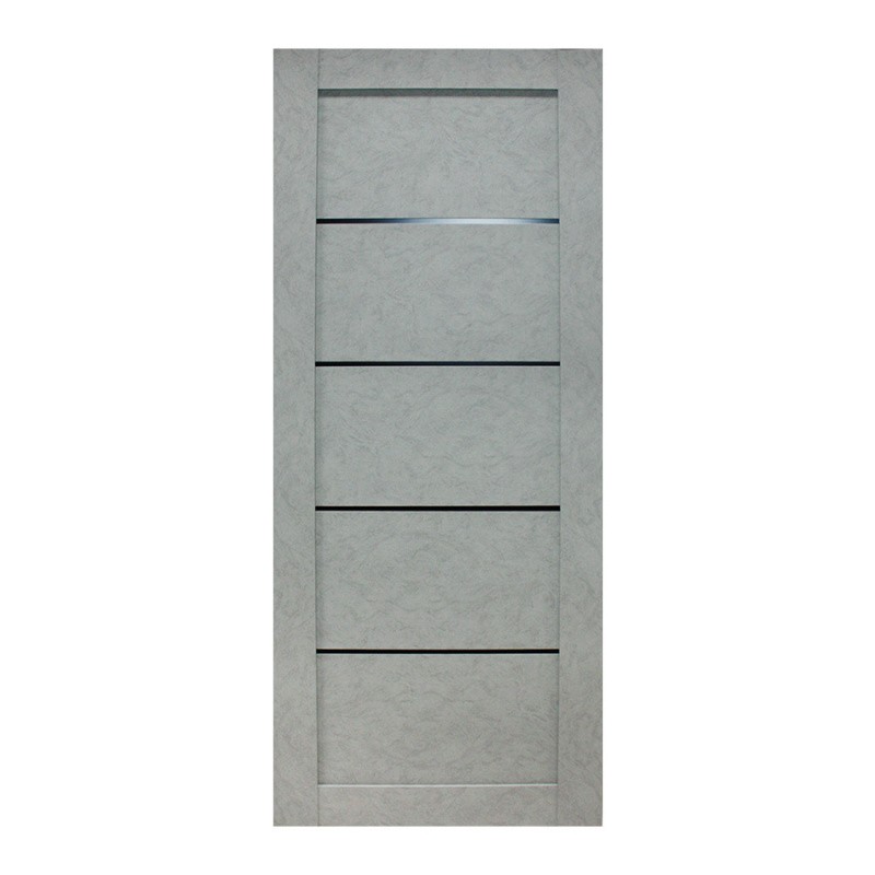 Дверное полотно мод. №101 экошпон Лофт светлый 2000*700 стекло черное