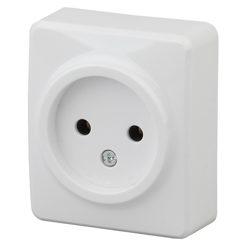 Розетка о/у 1-мест. б/заз. белая 16A-250В Эра Эксперт 11-2201-01