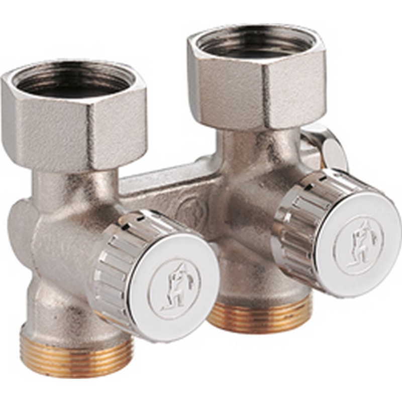 Клапан проходной для стальных радиаторов с отсечным клап. для балансировки 3/4*18 ВР R383 GIACOMINI