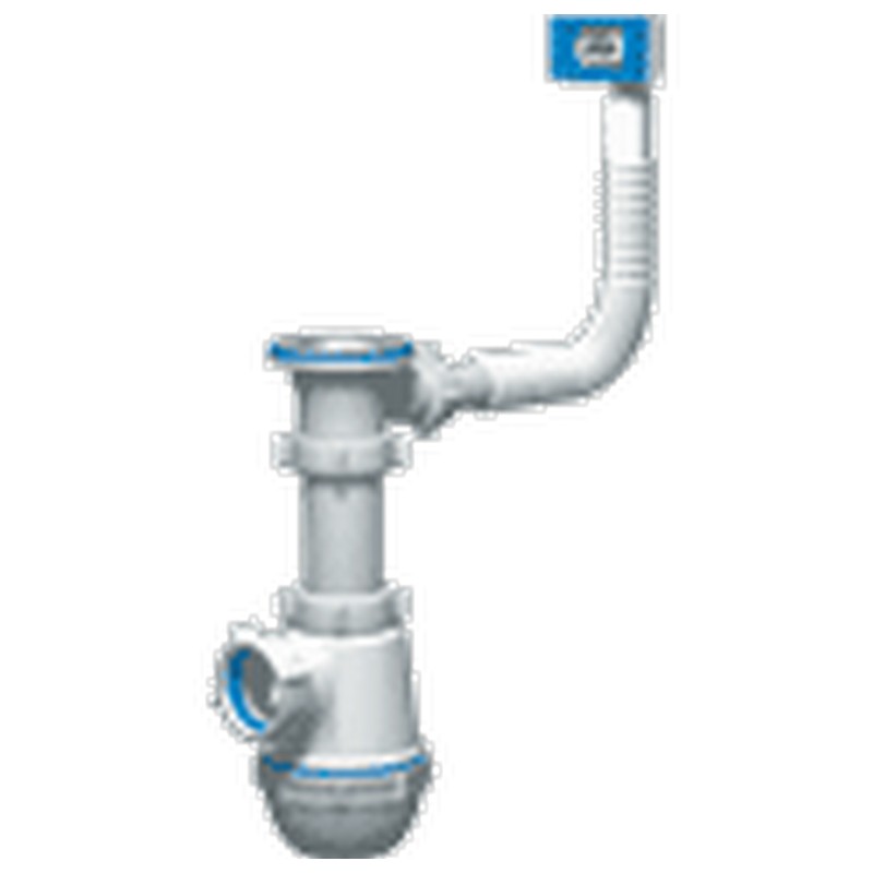 Сифон 3,1/2*40 с переливом для мойки ANI-grot A0145