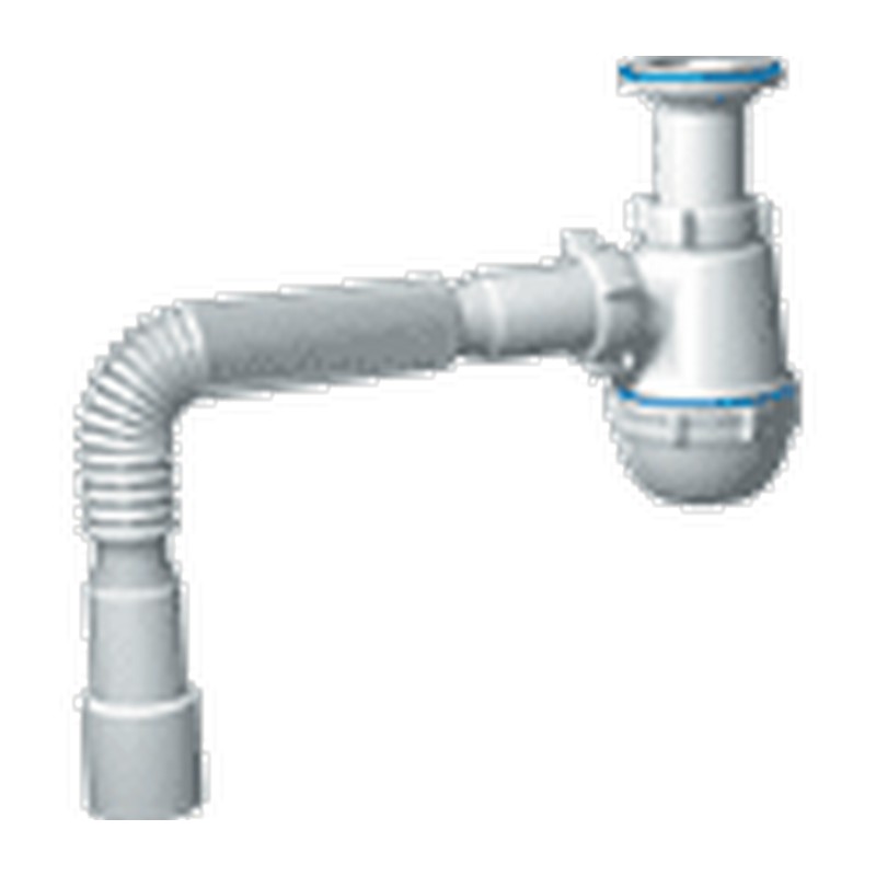 Сифон 1,1/2*40 литой выпуск с универс. гофрой 40/50 ANI-grot A0515