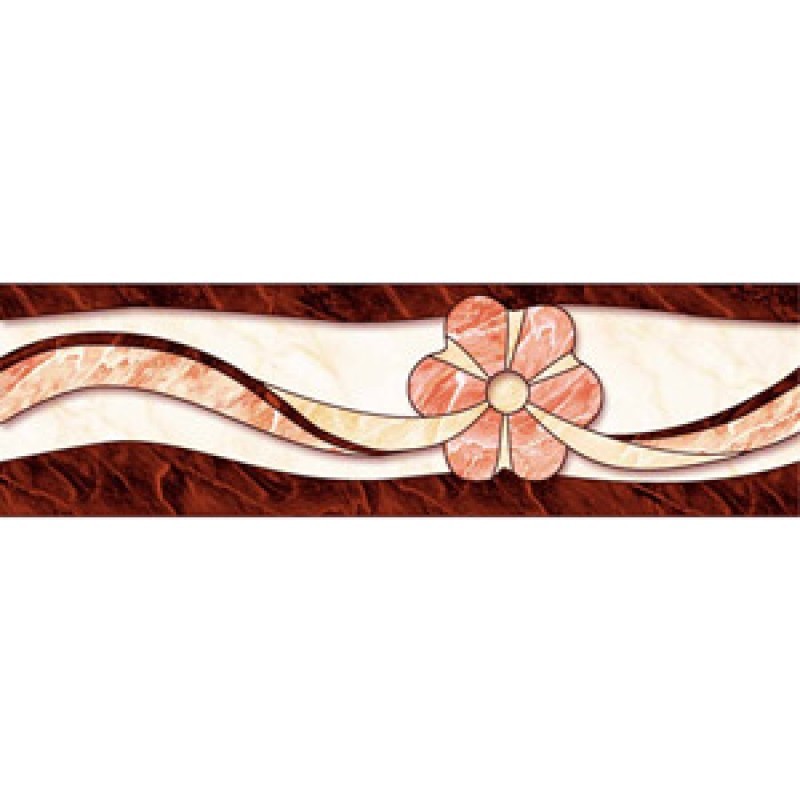 Бордюр 20х6,0 Дворцовый коричневый (с цветком)