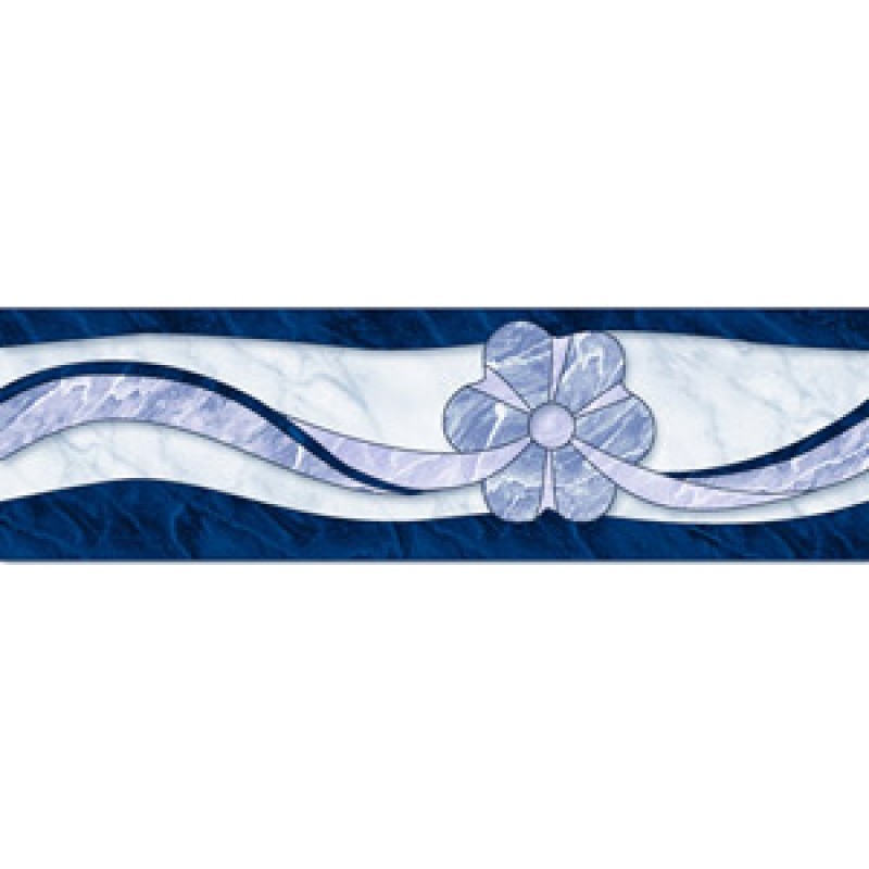 Бордюр 20х6,0 Дворцовый синий (с цветком)