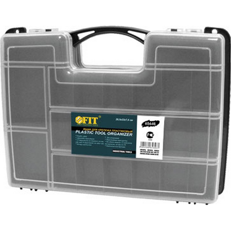 Ящик для крепежа (органайзер) 2-сторонний 295x220x76мм 22+10-отд. 65646/65647