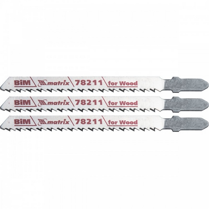 Полотно для эл.лобзика по дереву T101BF (3шт) 75x2,5мм Bimetal MATRIX Prof 78211