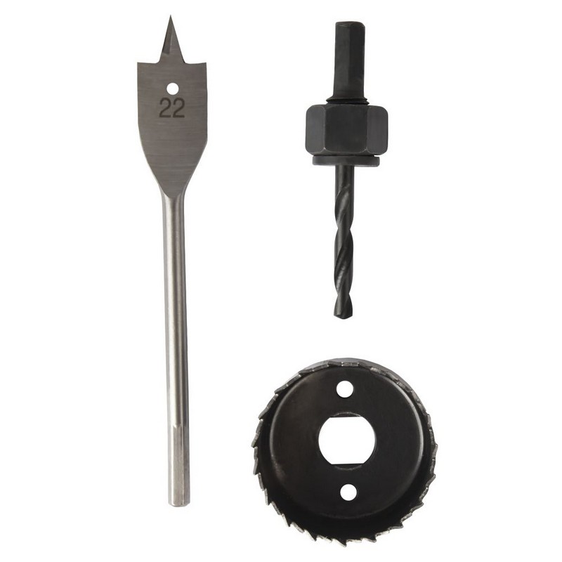 Набор для установки замков (коронка 55х20мм, перовое сверло 22мм) ПРАКТИКА 035-530