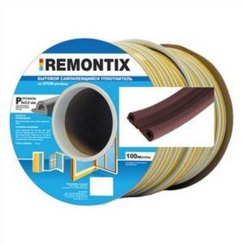 Уплотнитель самокл. P-профиль 9х5мм Коричневый (100)