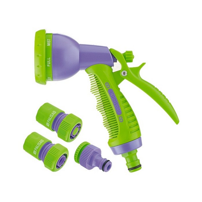 Набор для подключения шланга 3/4" (пистолет 8-реж. распыл, адаптер, 2 соед.) PALISAD 65177