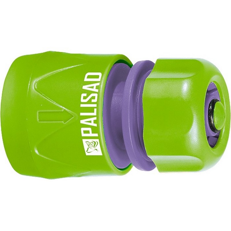 Соединитель быстросъемный для шланга 1/2" аквастоп, пластик. PALISAD 66140