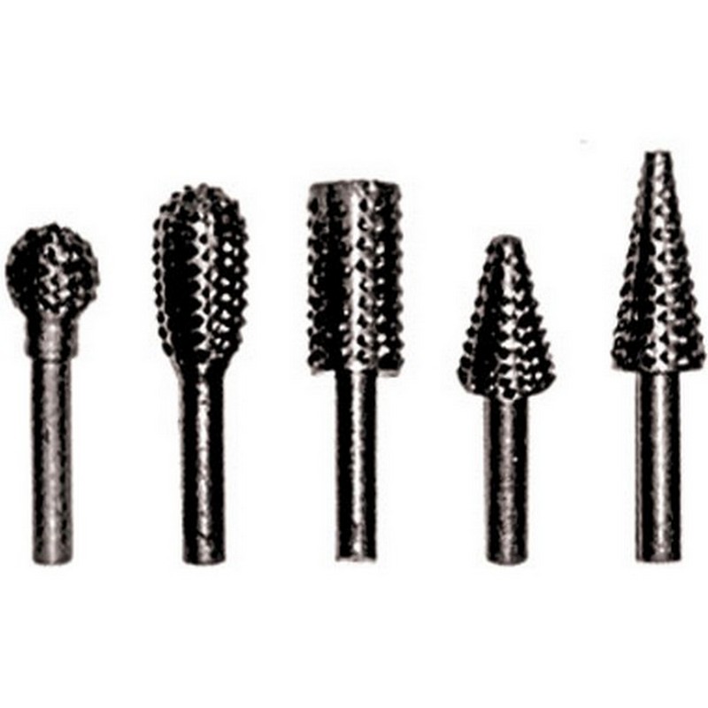 Шарошки металлич. для фигурных отверстий по дереву. 5шт ФИТ 36455