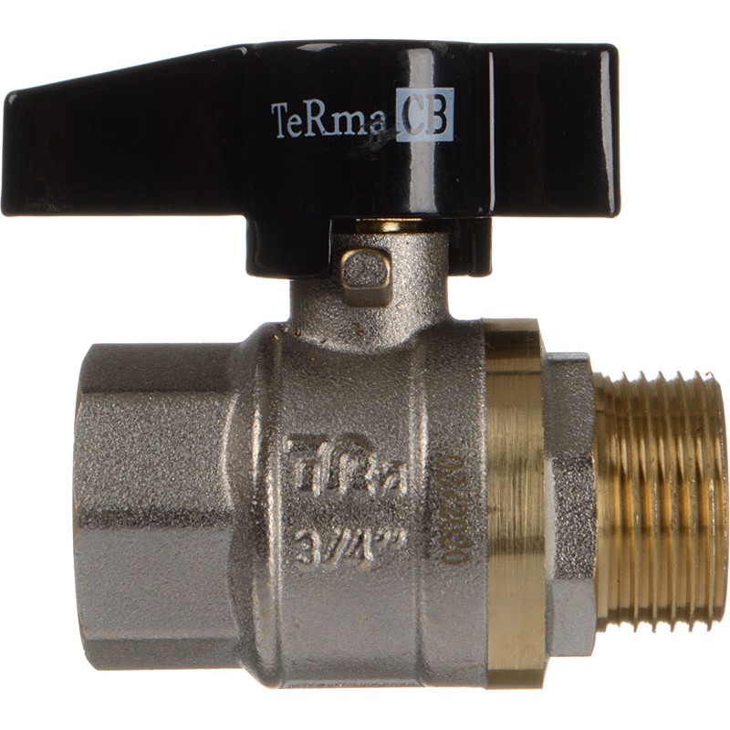 Кран шаровый 1/2 в/в черный бант Терма  СВ