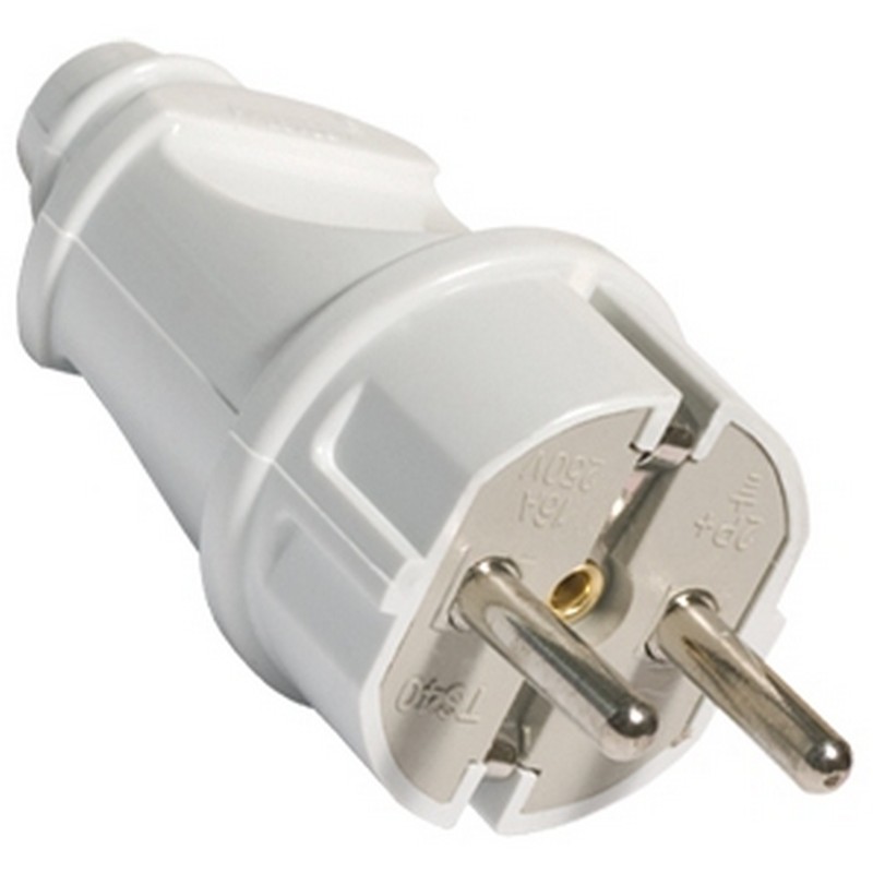 Вилка с/заз. белая 16А UNIVersal А101