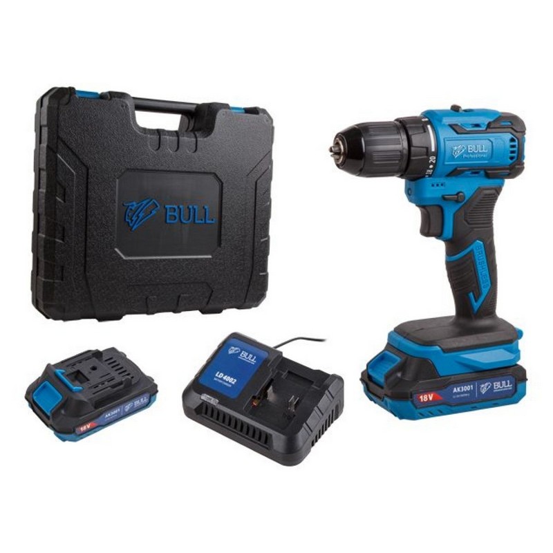 Дрель-шуруповерт акк. бесщет. BULL SR 1804, 18в 2х2Ач Li-ion 45Нм 2-скор. кейс