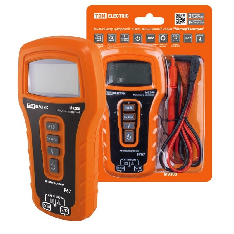 Мультиметр цифровой TDM М9300 пылезащищенный IP67 серия "МастерЭлектрик" SQ1005-0012